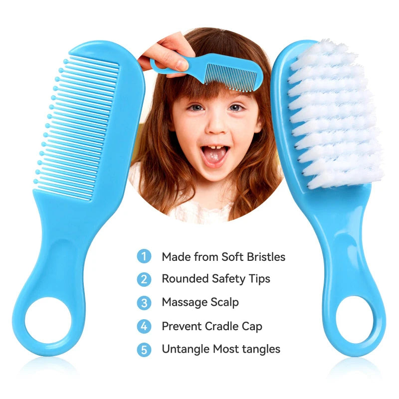 Trousse de soins pour bébé – Coupe-ongles, peigne, brosse, ciseaux, thermomètre