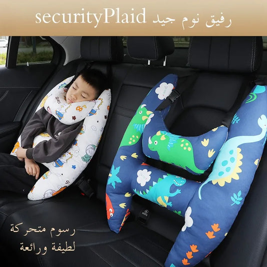 Cuion Kids Car Headrest Pillow | Neck & Sleep Support | Soft Wool Filling | Long Travel