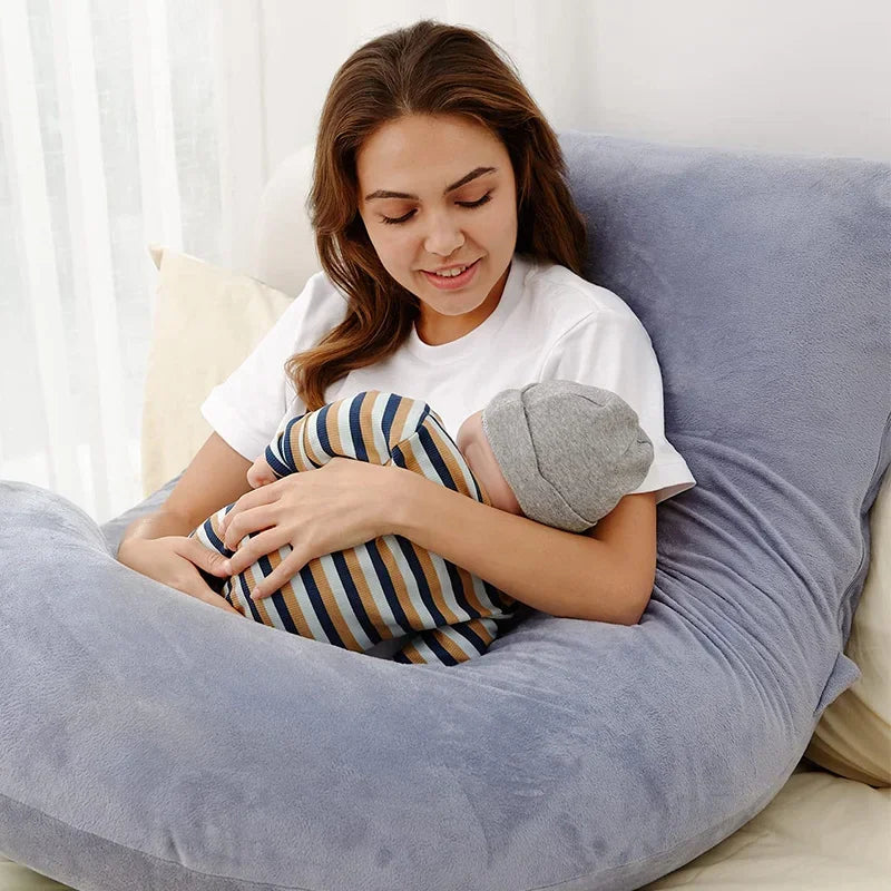 New Minky U-Shaped Pregnancy & Nursing Body Pillow – Full Maternity Support