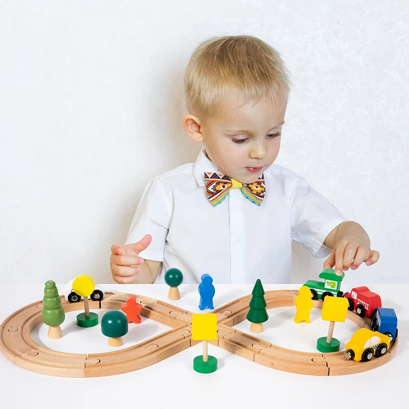 Wooden Train Set – Build, Play & Learn!