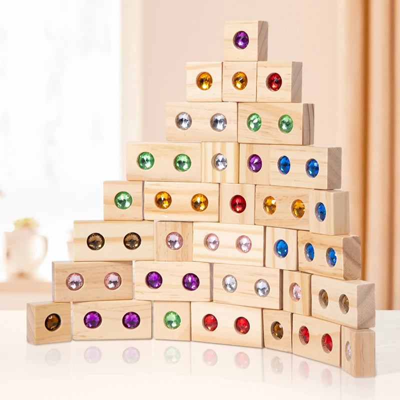 Blocs de pierres précieuses scintillantes – Le plaisir Montessori !