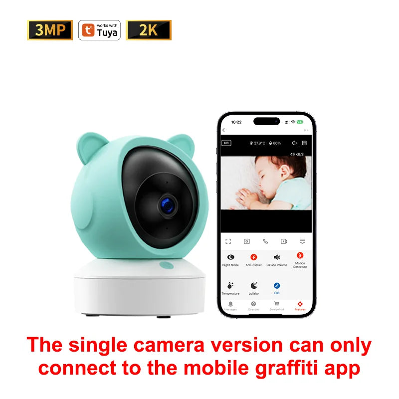 DANMINI 5" 2K WiFi Baby Monitor with Remote Control