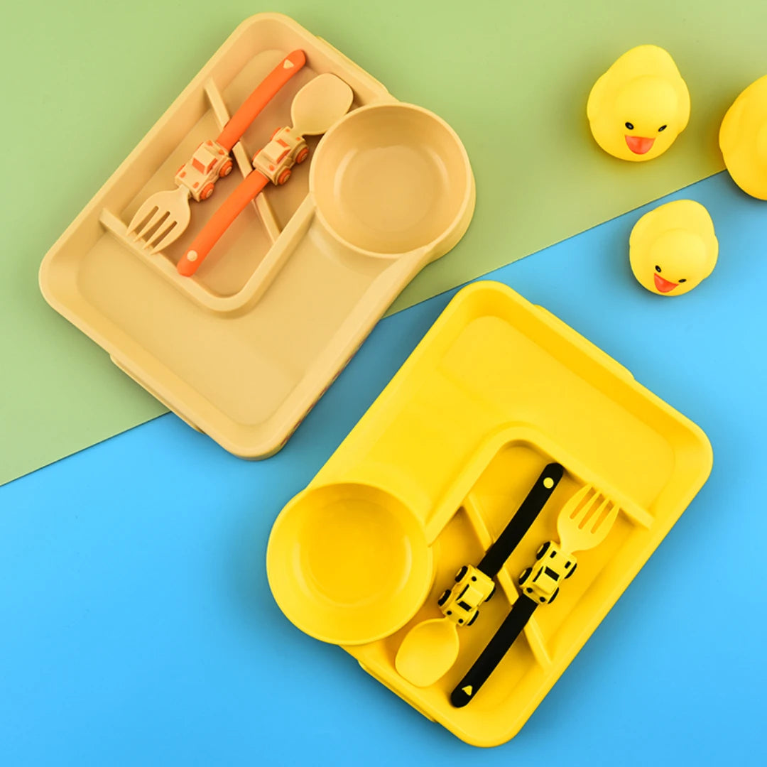 Infant Dinnerware – Spoon, Fork & Plate Kids Feeding Set