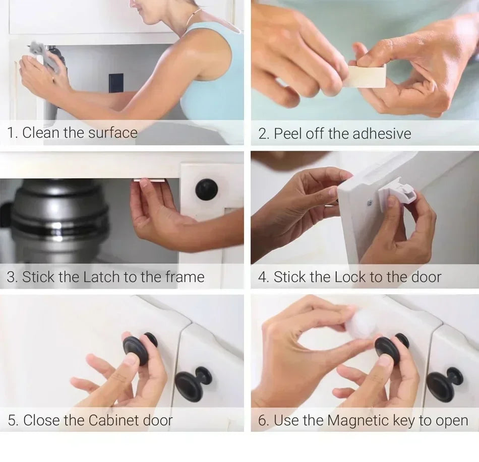 Magnetic Child Safety Locks 1-5PCS No Drilling