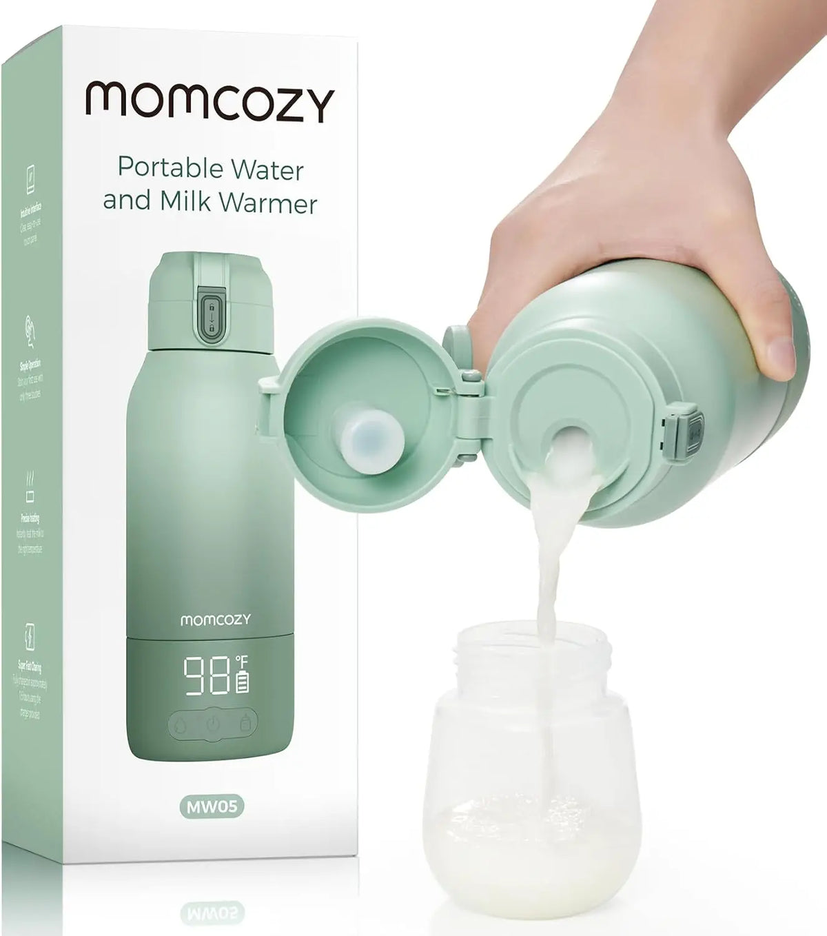 Chauffe-lait portable Momcozy – Double mode, chauffage rapide, 500 ml