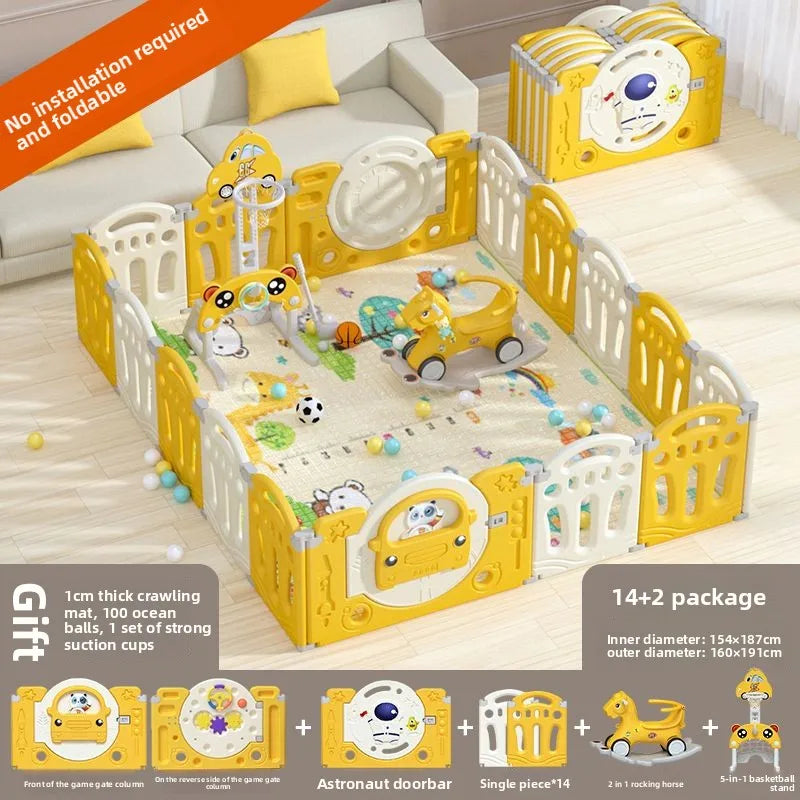Foldable Baby Playpen with Crawling Mat – Safe & Ready to Use