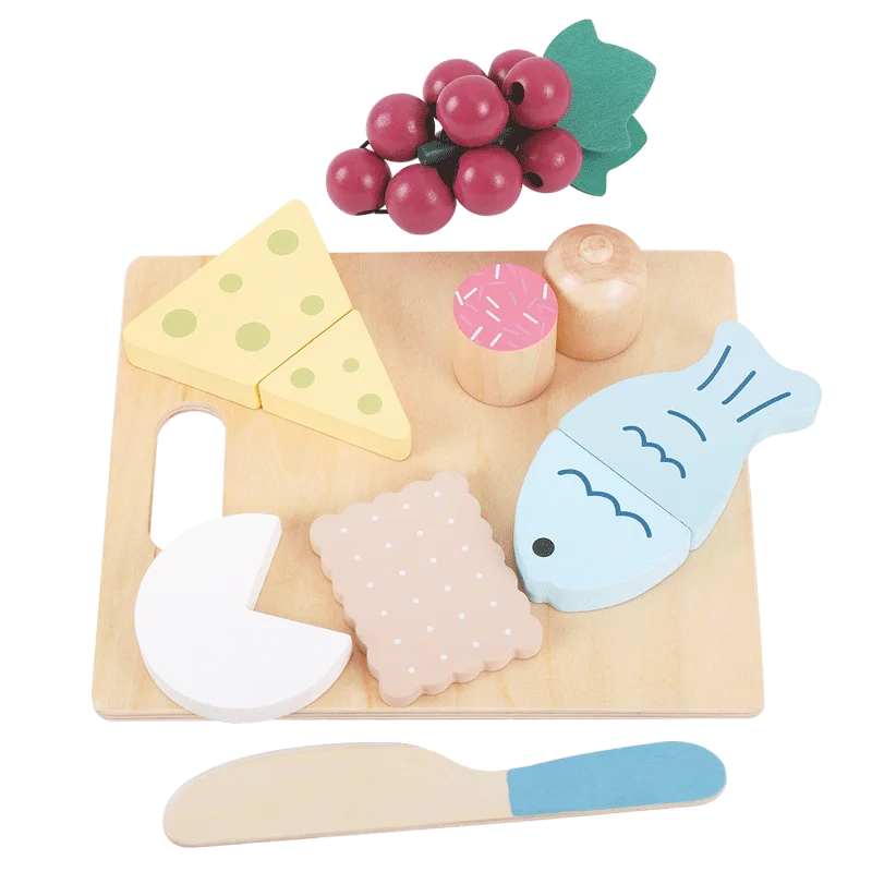 Ensemble d'aliments en bois pour jouer – Cuisinez et créez !