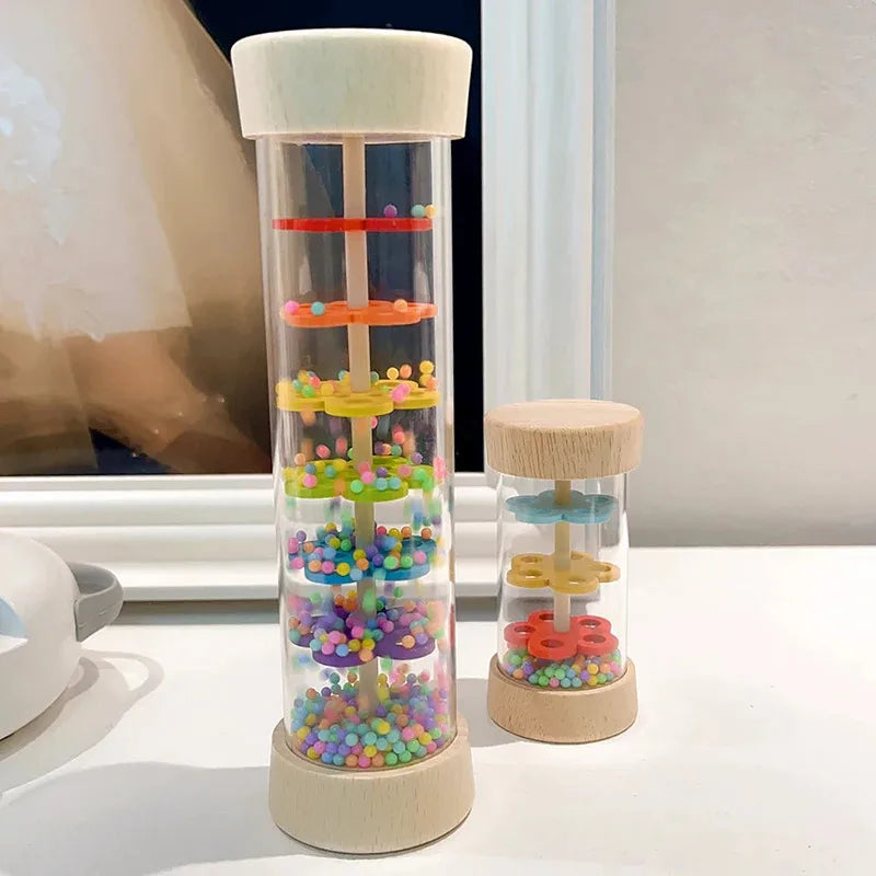 Montessori Rain Stick – Rainbow Sensory Rattle for Kids