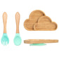 Baby Dinnerware – 3PCS Bamboo Plate & Suction Tableware