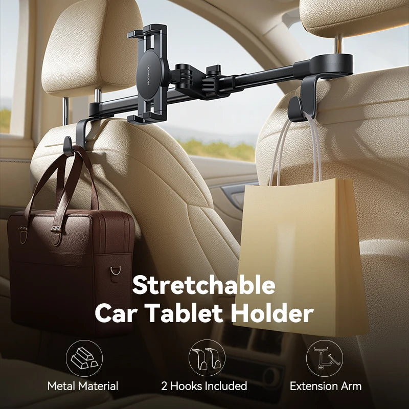 Support de tablette pour voiture avec crochets – Convient aux tablettes et téléphones de 4,7 à 12,9 pouces
