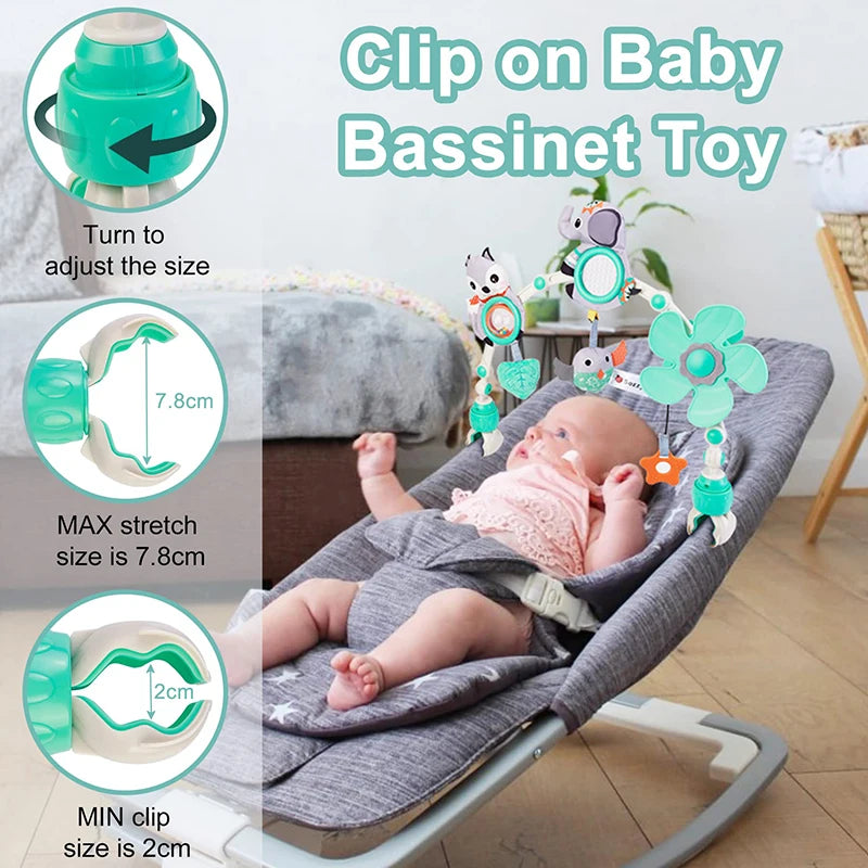 Baby Stroller & Crib Arch Toy – Musical Foldable Sensory Activity Bouncer