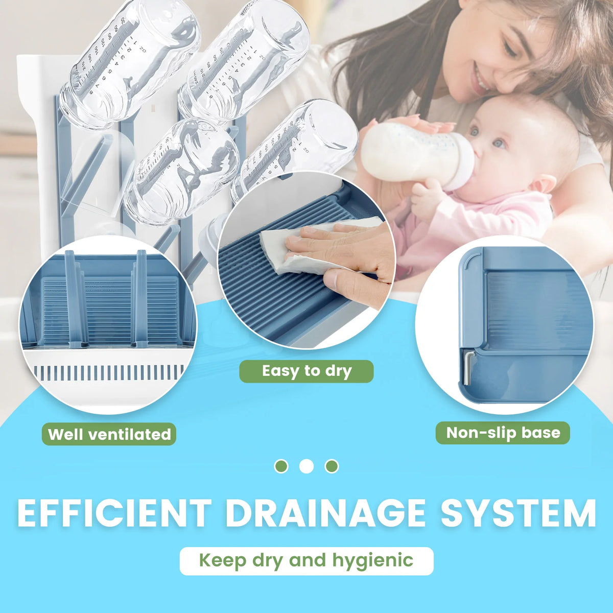 Compact Baby Bottle Drying Rack – Vertical Space-Saving Design