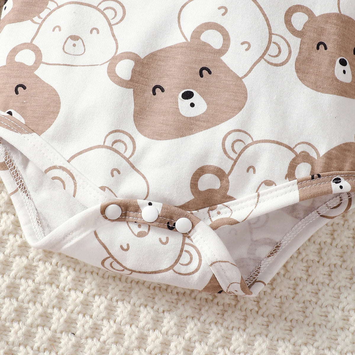 Ensemble bébé garçon 0-9 mois – Petit Ours 4 pièces : body, pantalon, bonnet et chaussettes