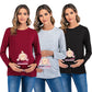 New Maternity Long-Sleeve Tee – Casual Solid Pregnancy Top