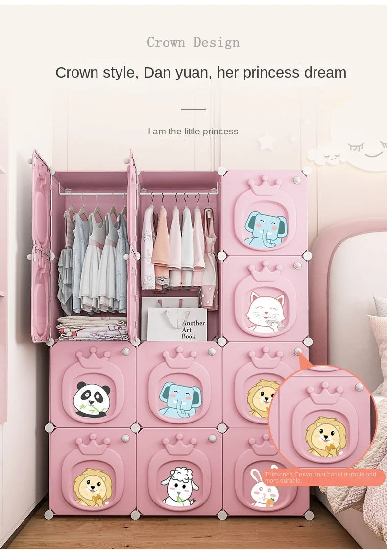 Armoire moderne pour enfants – Placard et rangement pliables en plastique