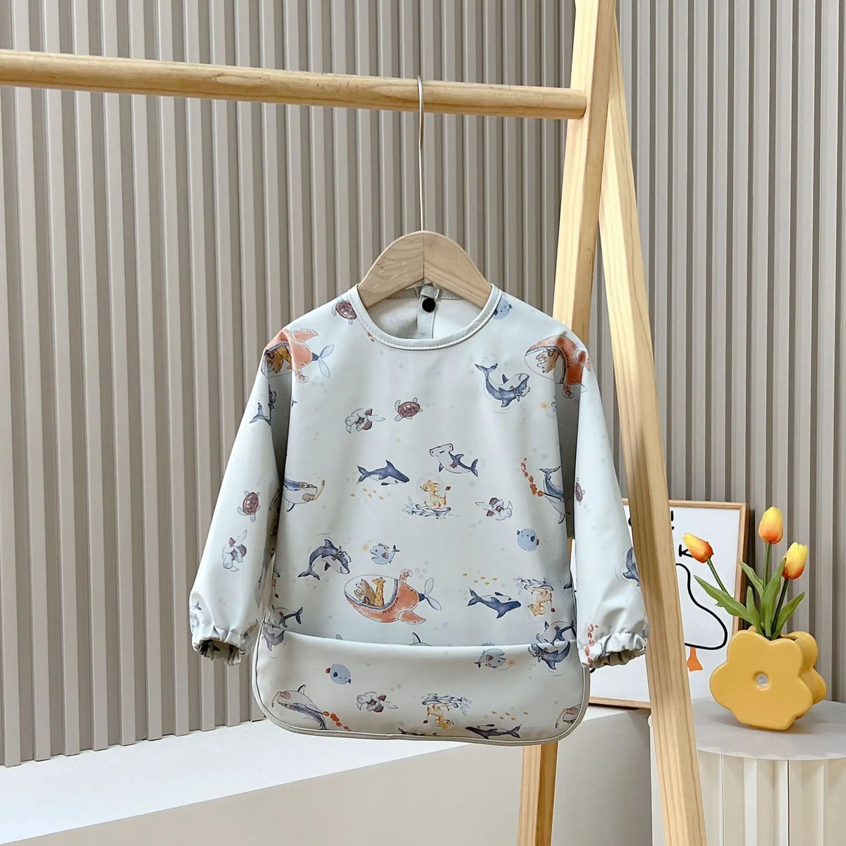 Tablier d'allaitement et d'art pour bébé à manches longues, doux et imperméable, collection 2025