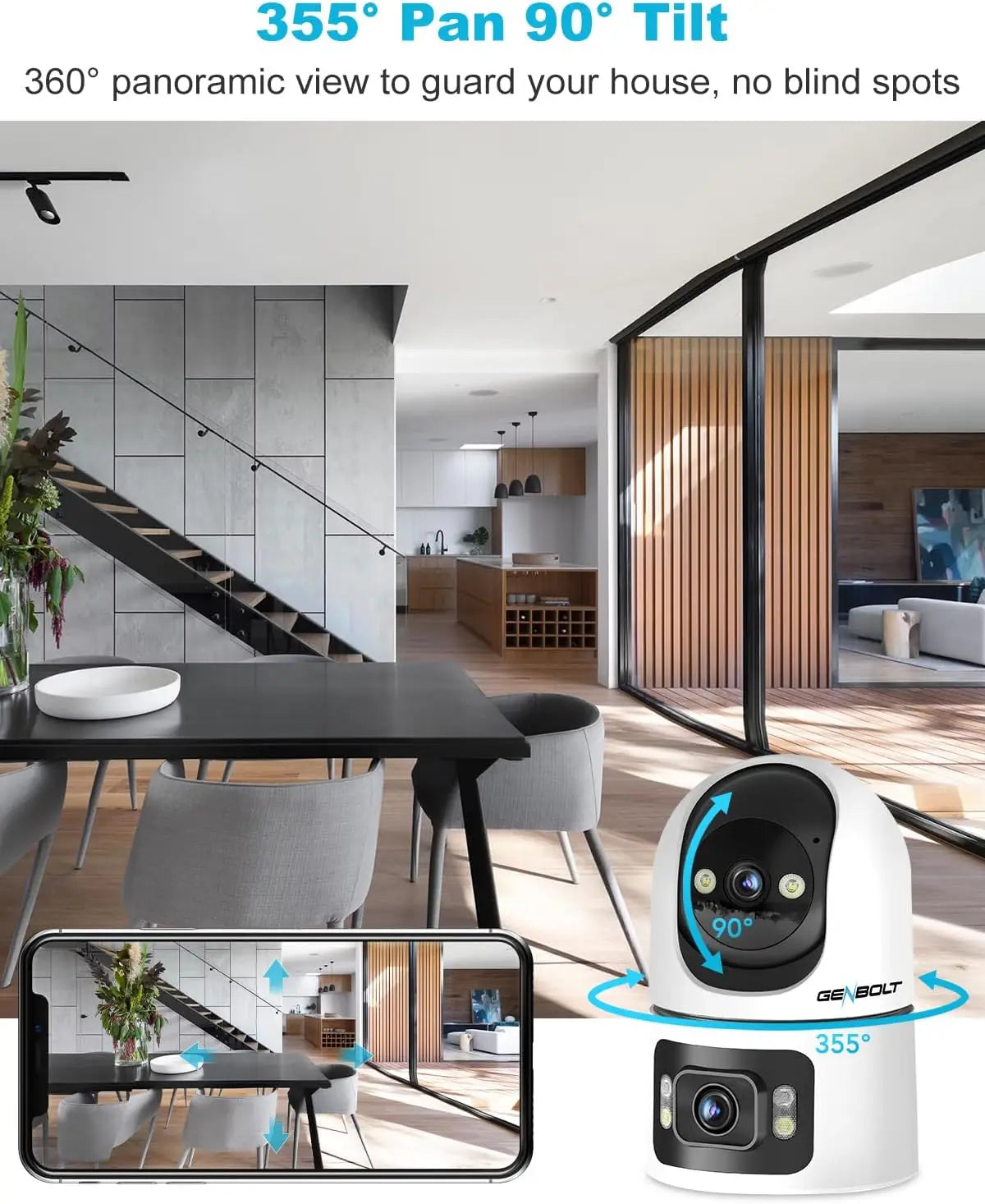 WiFi Home Surveillance GENBOLT 360° IP Camera
