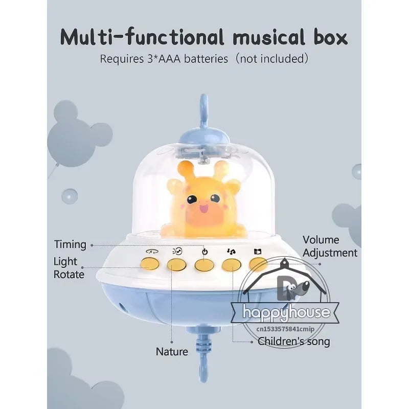 Jouet pour berceau avec télécommande, musique et lumières