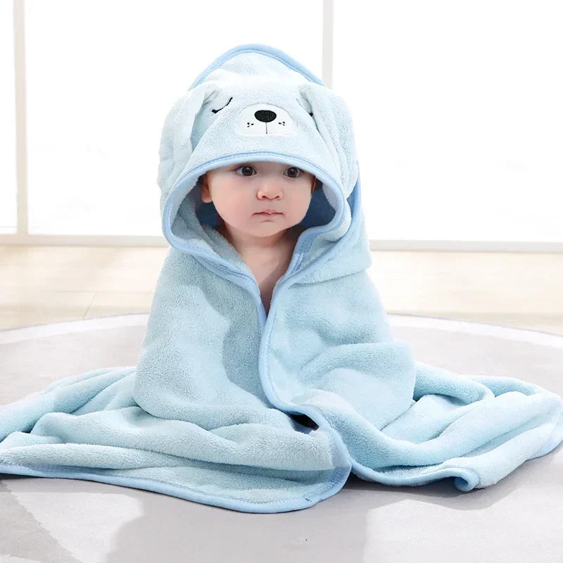 Cartoon Animal Baby Hooded Towel – Soft Bathrobe & Swaddle Wrap