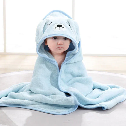 Cartoon Animal Baby Hooded Towel – Soft Bathrobe & Swaddle Wrap