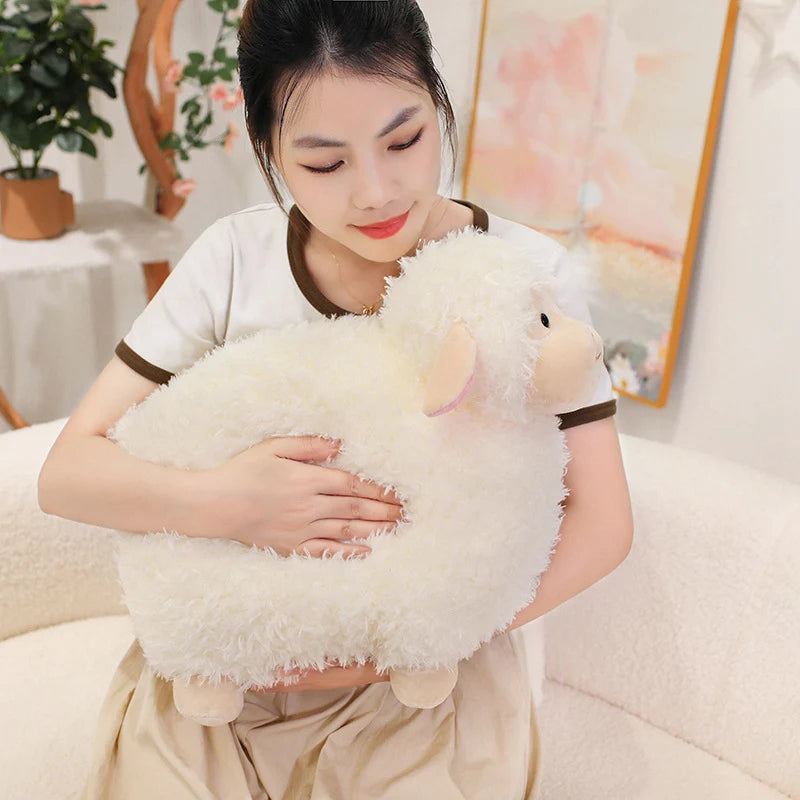 Mouton en peluche barbe à papa – Peluche alpaga douce pour enfants
