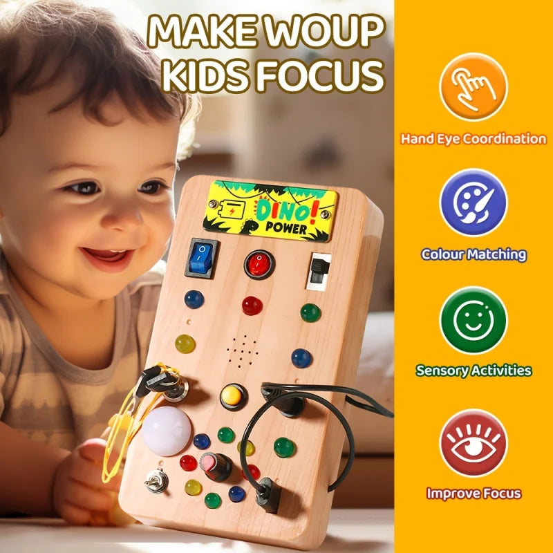 Tableau d'activités Montessori à LED – Jouet d'éveil lumineux pour enfants