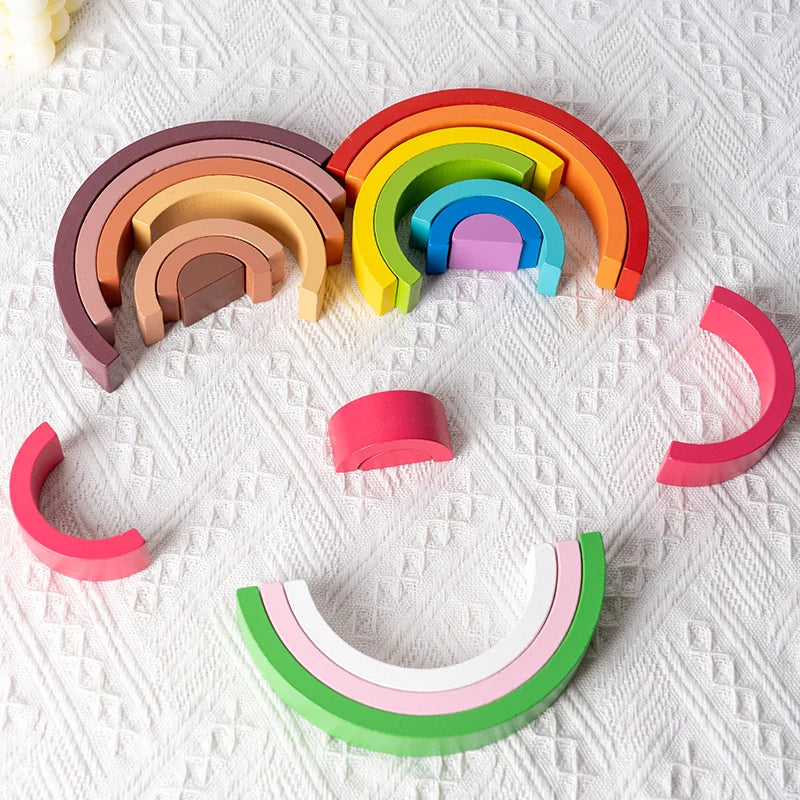 Colorful Montessori Wooden Stacking Toy