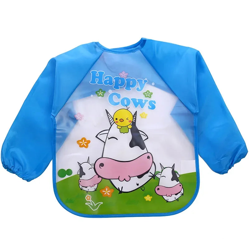 Bavoir-salopette imperméable à manches longues pour bébé