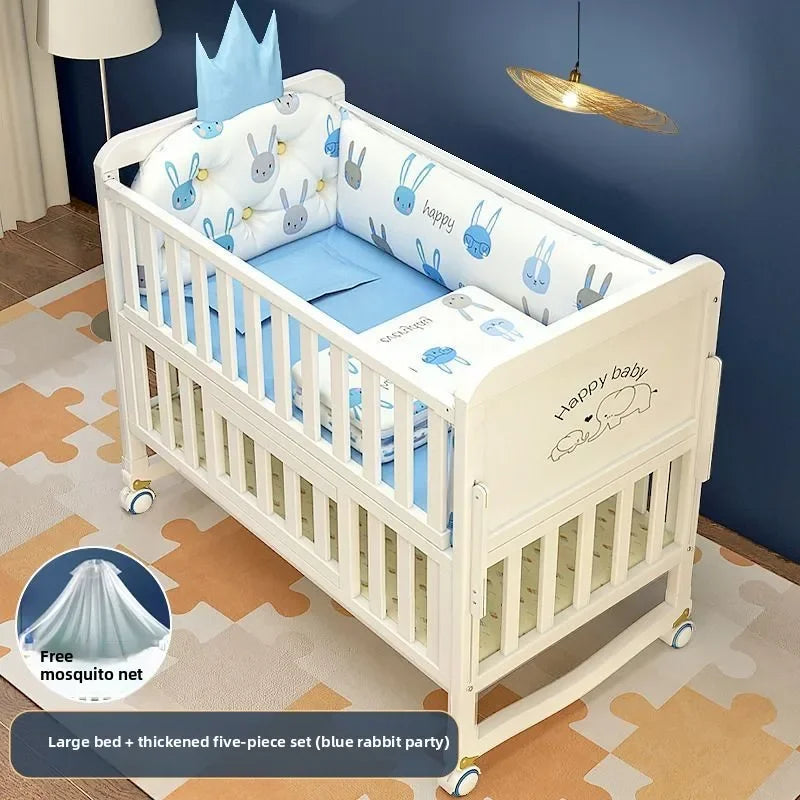 Convertible Baby Crib – Luxury Nest Bed with Mobility