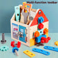 Maison d'activités en bois Montessori – Jouet de motricité fine et d'outils pour enfants