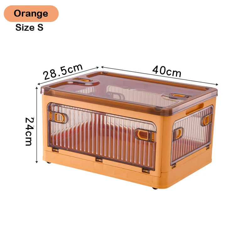 Boîte de rangement pliable BGRORIO – Modèle à roulettes et empilable