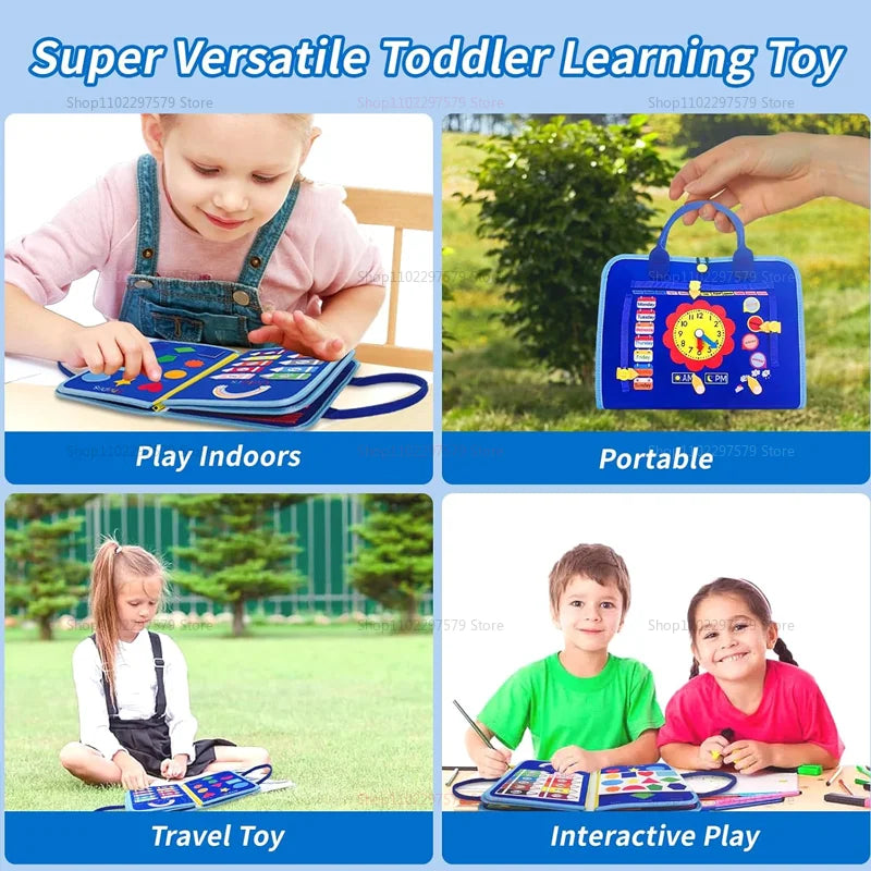 Montessori Busy Board – Sensory Learning Toy for Toddlers