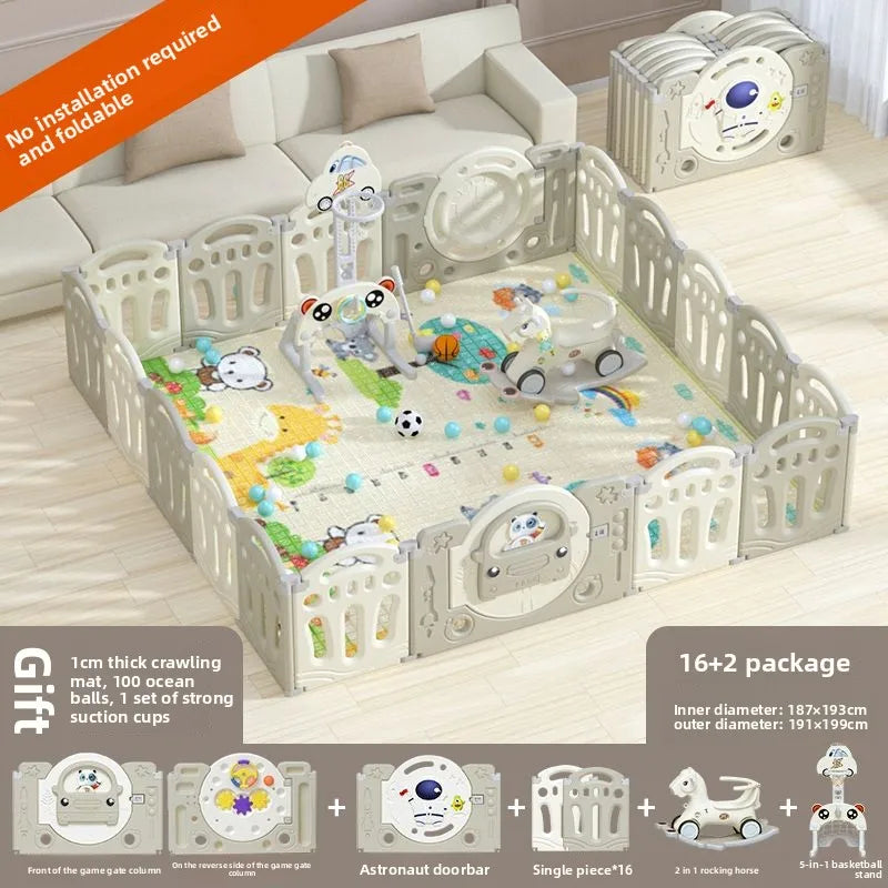 Foldable Baby Playpen with Crawling Mat – Safe & Ready to Use