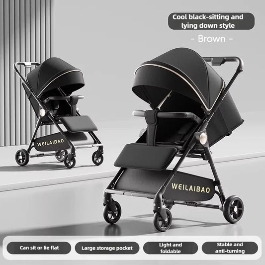 2025 Foldable Lightweight Kids Stroller – Sit & Lie Portable Travel Pram