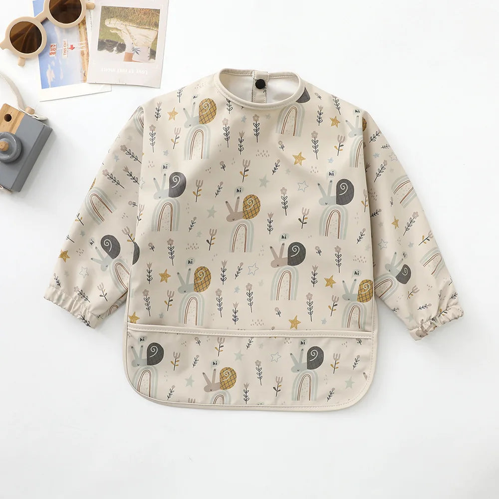 Erduo Waterproof Long-Sleeve Baby Feeding Bib