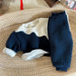 Ensemble d'hiver 2 pièces pour bébé garçon – Haut et pantalon en polaire bleu et blanc, 0-3 ans