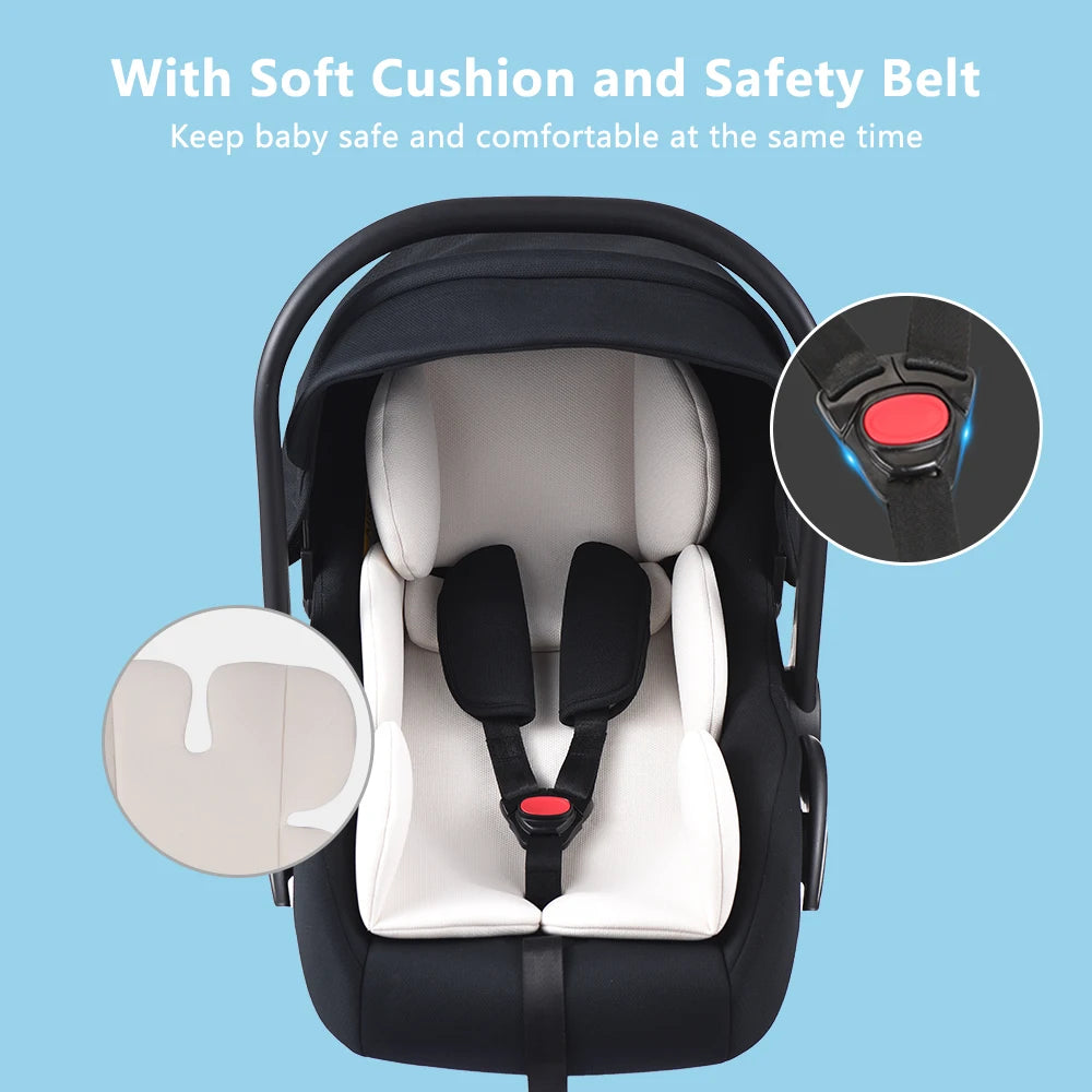 Siège auto pour bébé avec capote et poignée réglables