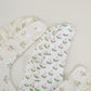 Bavoir bébé en coton à volants imprimé fleurs – Ajustable et doux