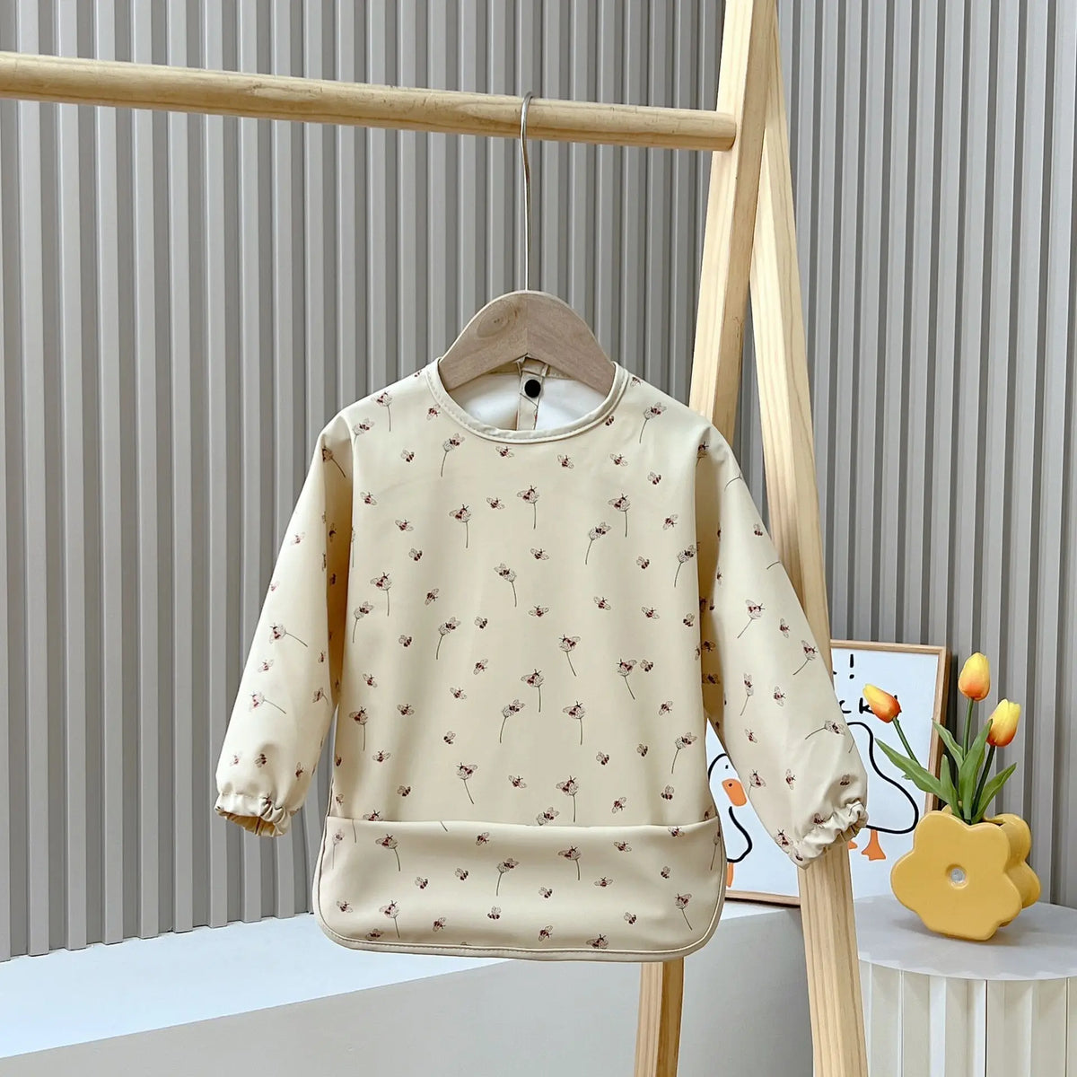 Tablier d'allaitement et d'art pour bébé à manches longues, doux et imperméable, collection 2025