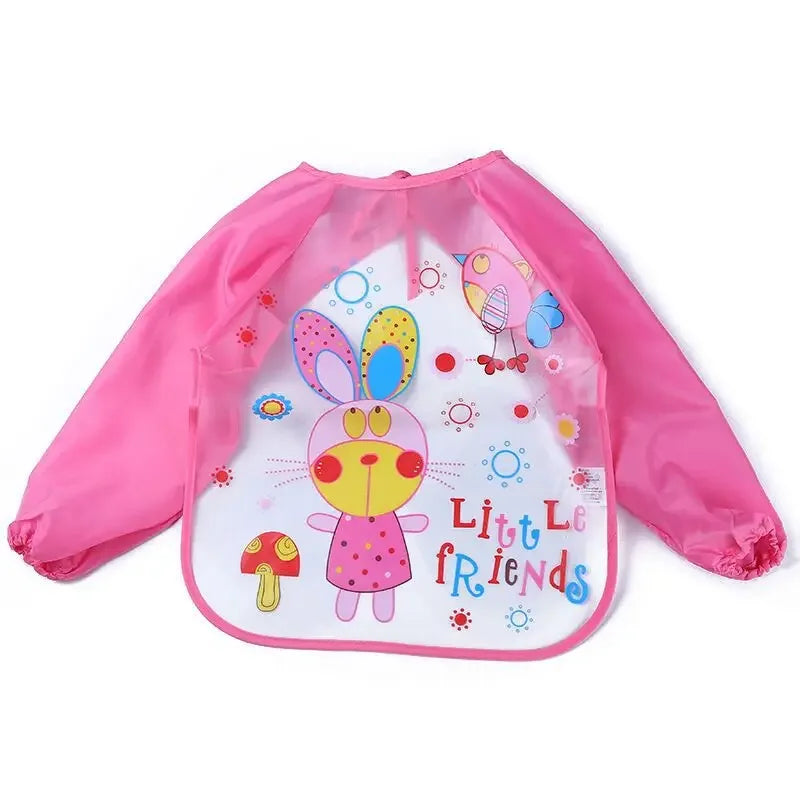 Bavoir-salopette imperméable à manches longues pour bébé