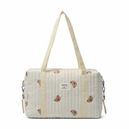 Sac à langer en coton – Sac cabas de maternité brodé à fleurs