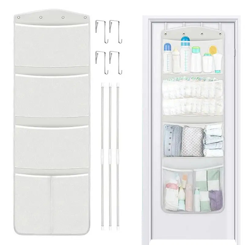 Folding Over-Door Plush Toy Organizer – Mesh Hammock Bag for Nursery