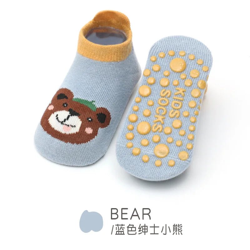 Chaussettes bébé antidérapantes mignonnes – Imprimé animal d'été