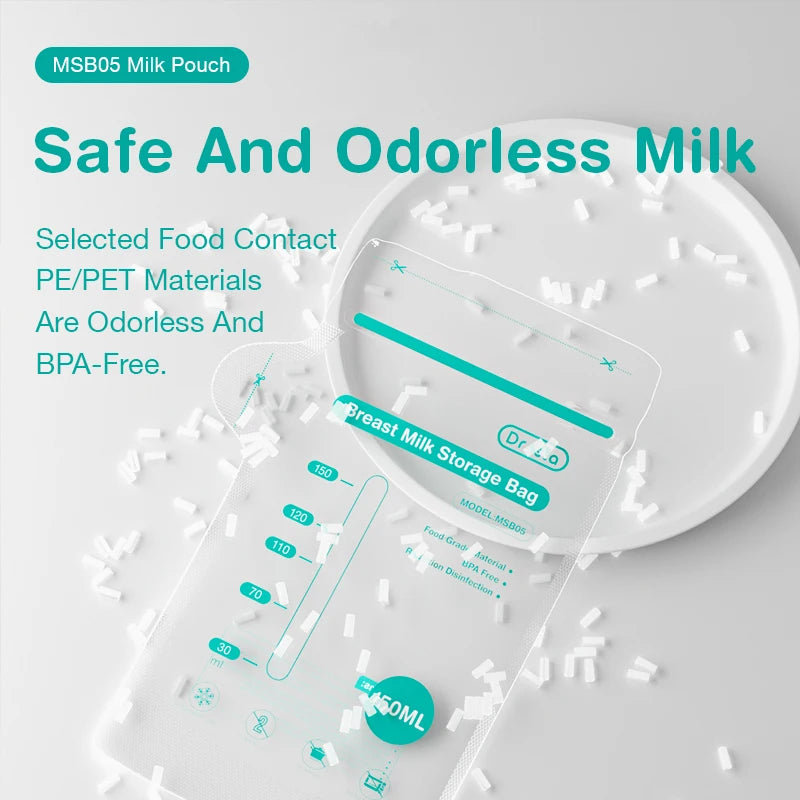 MAMIJOY 150ml Breast Milk Storage Bags – 100pcs, BPA-Free, Leakproof & Safe