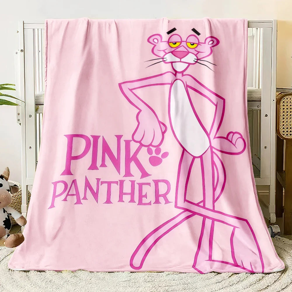 MINISO Pink Panther Flannel Blanket Suitable for Bedroom, Iving Room,sofa,student Nap,office Nap,camping Trip,children's Gift