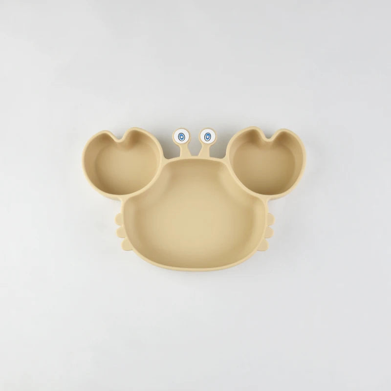Toddler Suction Plate – BPA-Free Cartoon Crab Feeding Tray