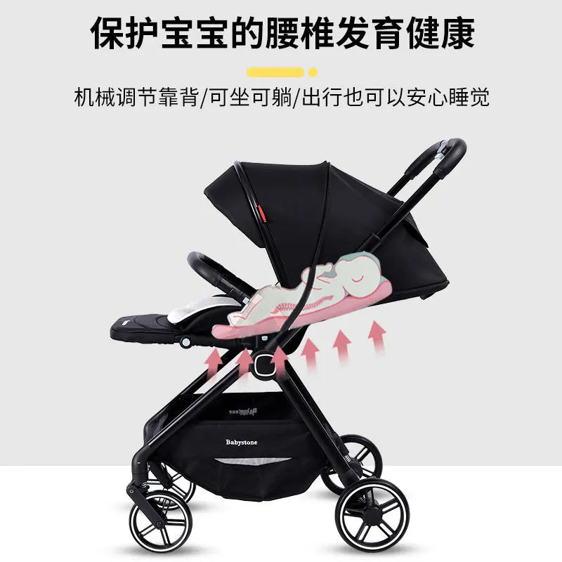 Highview 4-Wheel Foldable Baby Stroller – Sit & Lie Newborn Pram