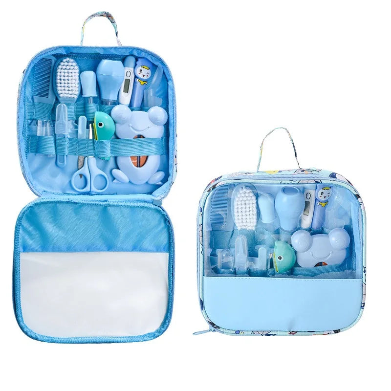 Trousse de soins pour bébé – Coupe-ongles, peigne, brosse, ciseaux, thermomètre