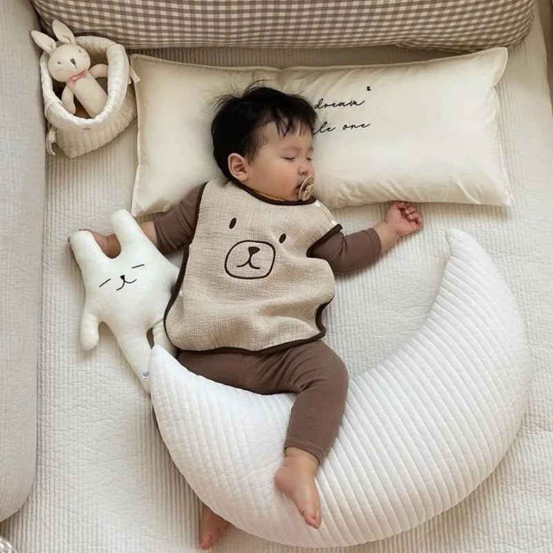 Crescent Baby Nursing Pillow – Soft Cotton Waist Support