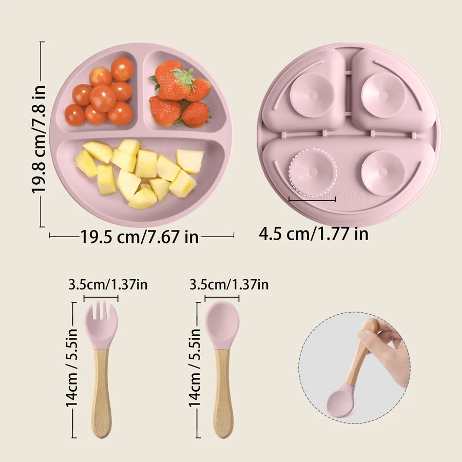Children’s Silicone Tableware – BPA-Free Plate & Cutlery Set